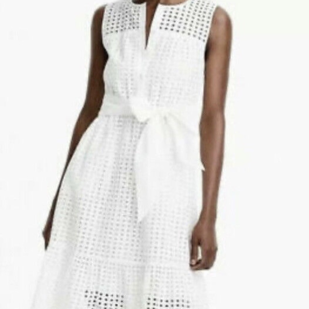 J.Crew All Over Eyelet Dress White 8